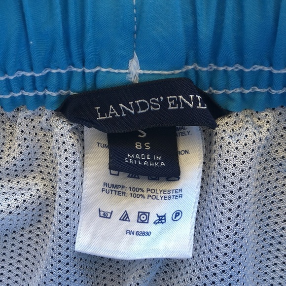 Lands End Boys Blue Swim Trunks - Picture 2 of 5
